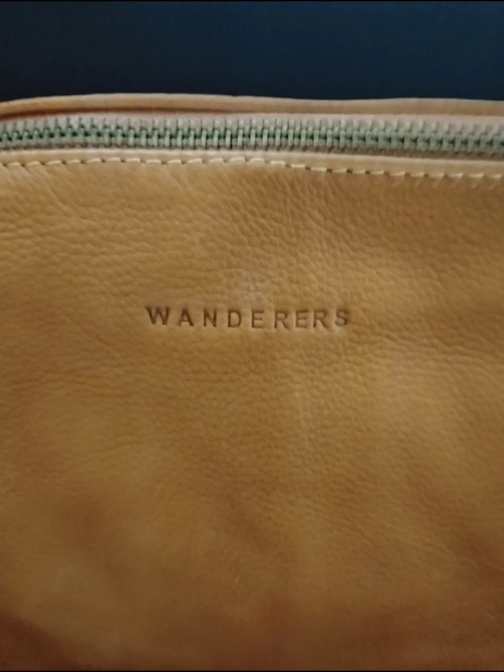 Wanderers Butterscotch Leather Zipper Pouch Toiletry Bag